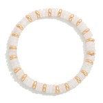 Wholesale beaded Stretch Bracelets Flatted Gold Beads Disc Beads D