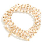 Wholesale set Five Beaded Stretch Bracelets Pearls Faceted Beads Metal East West