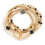 Wholesale set Seven Gold Beaded Bracelet Criss Cross Bead Pearls D