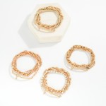 Wholesale set Five Beaded Stretch Bracelets Stone Metal Tones Bubble East West C