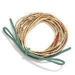 Wholesale set Rhinestone Beaded Stretch Bracelets Vegan Leather Bow Detail D