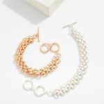 Wholesale woven Metal Bracelet Toggle Clasp L