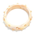 Wholesale resin Acetate Bangle Bracelet Gold Stud Accents D