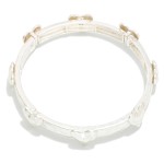 Wholesale metal Bangle Stretch Bracelet Heart Stations D