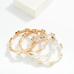 Wholesale metal Bangle Stretch Bracelet Heart Stations D