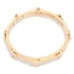 Wholesale metal Stretch Bangle Bracelet Cross Station D