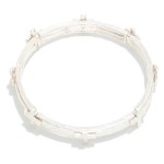 Wholesale metal Stretch Bangle Bracelet Cross Station D