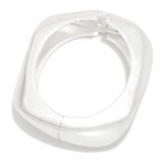 Metal Tone Chunky Hinged Bangle Bracelet

- Approximately 2.5"

