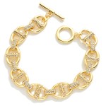 Wholesale gold Pig Nose Chain Link Necklace Rhinestones D