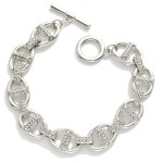 Wholesale gold Pig Nose Chain Link Necklace Rhinestones D