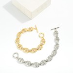Wholesale gold Pig Nose Chain Link Necklace Rhinestones D