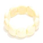 Wholesale flat Acetate Oval Beaded Stretch Bracelet D