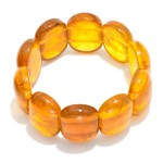 Wholesale flat Acetate Oval Beaded Stretch Bracelet D