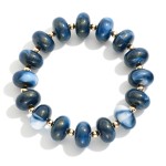 Wholesale chunky Acetate Disk Beaded Stretch Bracelet D