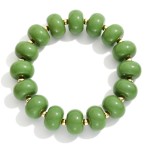 Wholesale chunky Acetate Disk Beaded Stretch Bracelet D