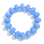 Wholesale chunky Faceted Acetate Disk Beaded Stretch Bracelet D