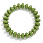 Wholesale marbled Acetate Disk Beaded Stretch Bracelet D