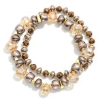 Wholesale set two Beaded Bracelets Pearls Glass Crystal Faceted Beads D