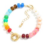 Wholesale candy Stone Beaded Bracelet Toggle Clasp D
