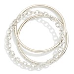 Wholesale set Three Metal Bangle Bracelet Chain Link D