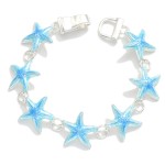 Wholesale linked Painted Metal Starfish Bracelet D