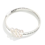 Wholesale john Engraved Metal Bangle Bracelet Heart Accents D