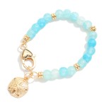 Wholesale cracked Bead Beaded Bracelet Metal Sand Dollar Charm D