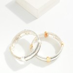 Wholesale hammered Metal Stretch Bangle Bracelet Bar Accents D