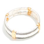 Wholesale hammered Metal Stretch Bangle Bracelet Bar Accents D