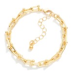 U Link Chain Link Bracelet 

- Approximately 2.5" D
- Extender 2" L