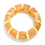 Wholesale marbled Acetate Metal Stretch Bangle Bracelet D