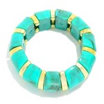 Wholesale marbled Acetate Metal Stretch Bangle Bracelet D