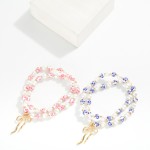 Wholesale set Two Pearl Chinoiserie Bead Beaded Stretch Bracelets Bow Detail D