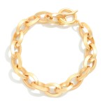 Wholesale matte Metal Chain Link Bracelet Toggle Clasp D