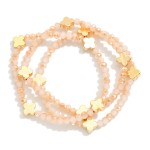 Wholesale set Three Faceted Bead Stretch Bracelets Metal Bubble Cross Stations D