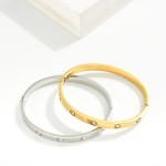 Wholesale metal Hinged Bangle Bracelet Rhinestone Details Stainless Steel Water