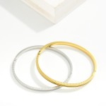 Wholesale metal Hinged Bangle Bracelet Engraved Details Stainless Steel Water Re