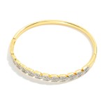 Wholesale metal Hinged Bangle Bracelet Rhinestone V Details Stainless Steel Wate
