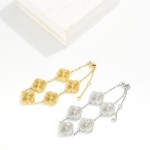 Wholesale chain Link Bracelet Textured Metal Clover Stations D Extender L