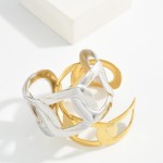 Wholesale linked Squared Metal Cuff Bracelet D