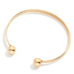 Wholesale metal Cuff Bracelet Ball Edges D