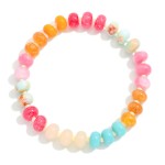 Wholesale candy Stone Beaded Stretch Bracelet D