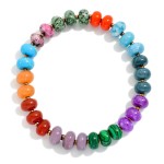 Candy Stone Beaded Stretch Bracelet 

- Approximately 2.5" D