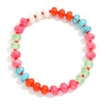 Wholesale candy Stone Beaded Stretch Bracelet D
