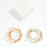 Wholesale set Five Beaded Stretch Bracelets Heishi Beads Shells Pearls D