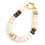 Wholesale marbled Acetate Disk Bead Bracelet Hinged Clasp D