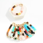Wholesale marbled Acetate Disk Bead Bracelet Hinged Clasp D