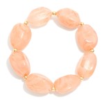 Wholesale marbled Acetate Pebble Beaded Stretch Bracelet D