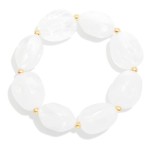 Wholesale marbled Acetate Pebble Beaded Stretch Bracelet D