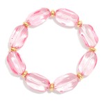 Wholesale translucent Oval Acetate Bead Stretch Bracelet D